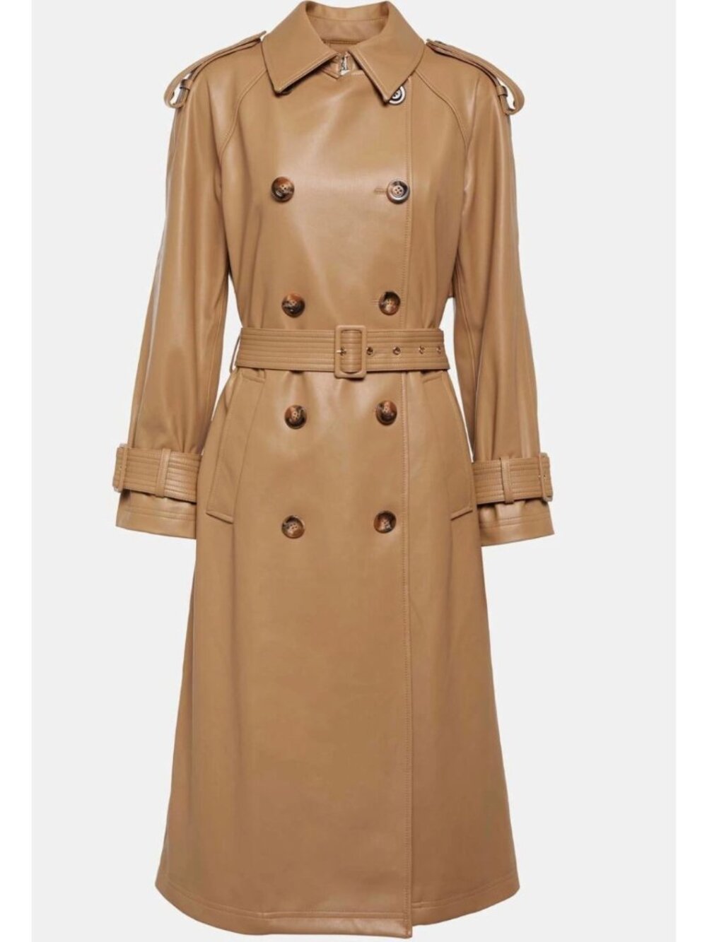 NWT VERONICA BEARD Conneley Dickey Trench Coat Vegan Leather Khaki Medium